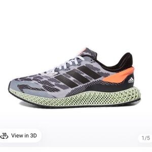 Men’s Adidas Performance 4D Run 1.0 | White Black Coral | Sz 10.5